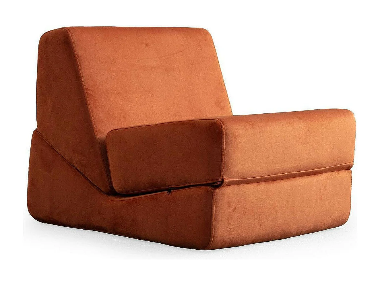 Chauffeuse convertible cuivre velours, lit d'appoint SAPPO