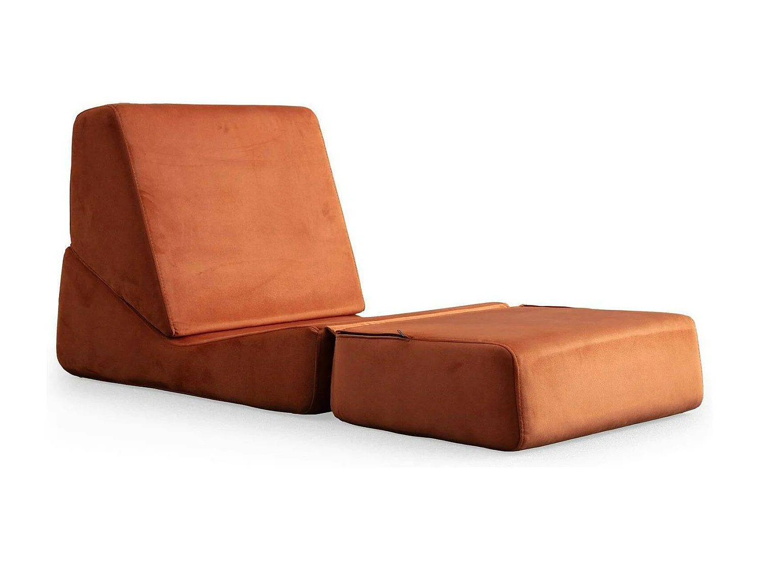 Chauffeuse convertible cuivre velours, lit d'appoint SAPPO