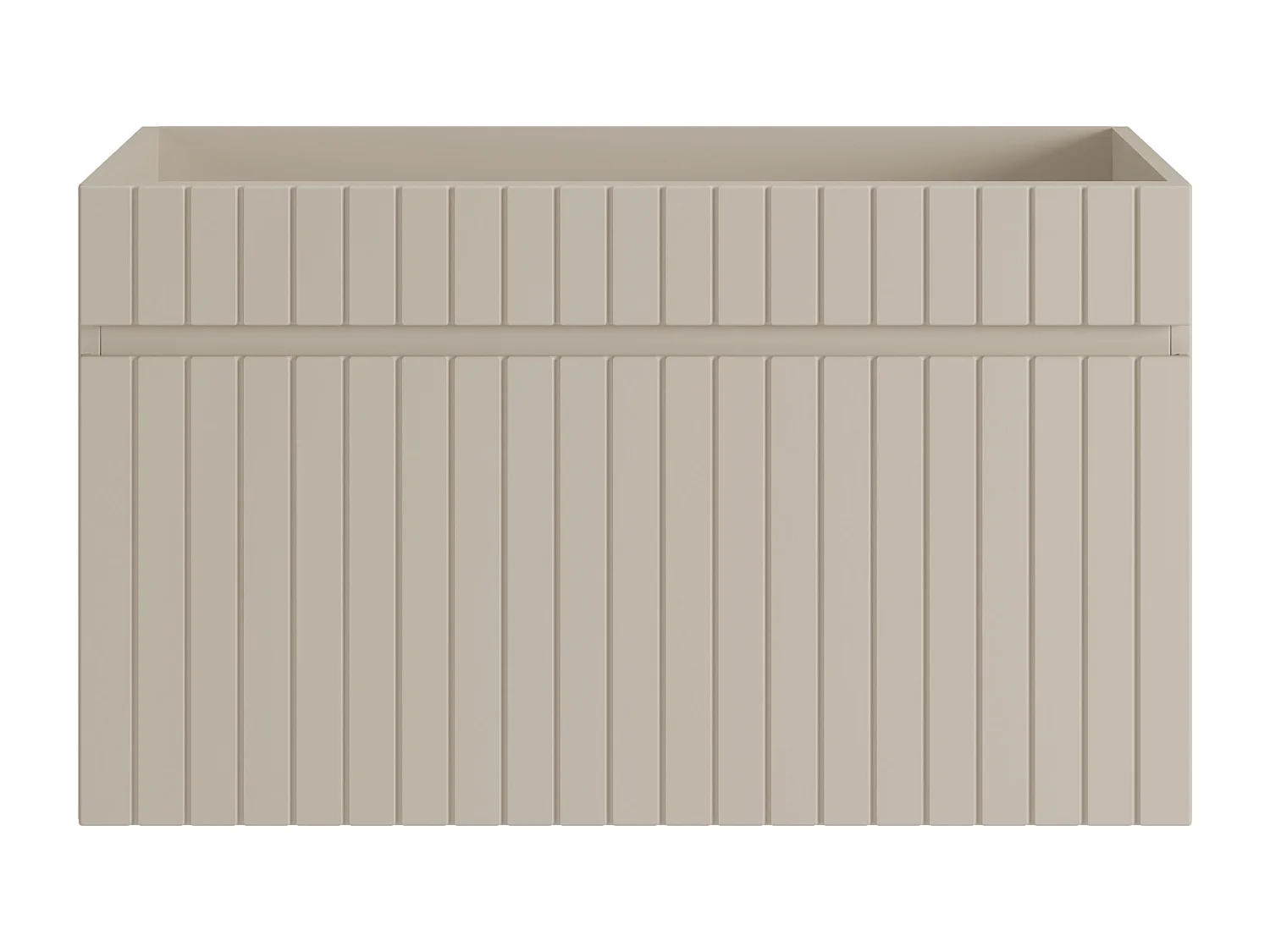 Meuble sous vasque suspendu strié beige - 80 cm - SATARA