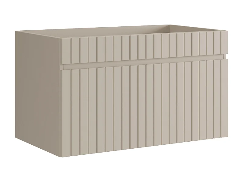 Hängender Waschtischunterschrank - Geriffelt - Beige - 80 cm - SATARA