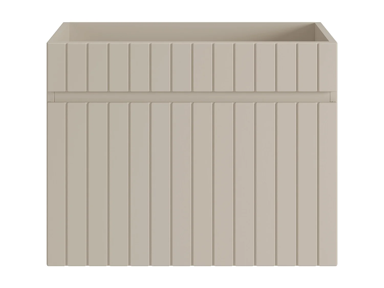 Meuble sous vasque suspendu strié beige - 60 cm - SATARA