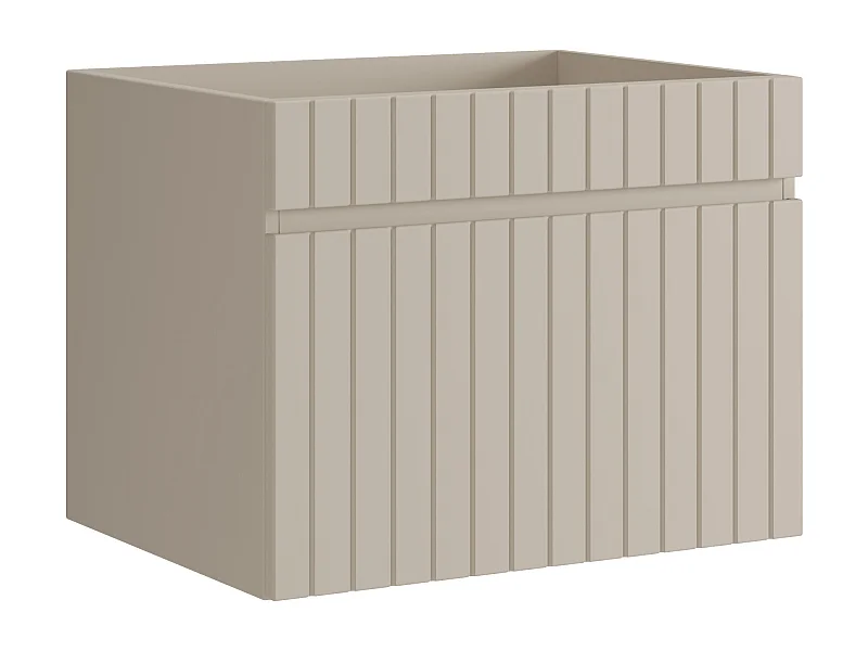 Hängender Waschtischunterschrank - Geriffelt - Beige - 60 cm - SATARA