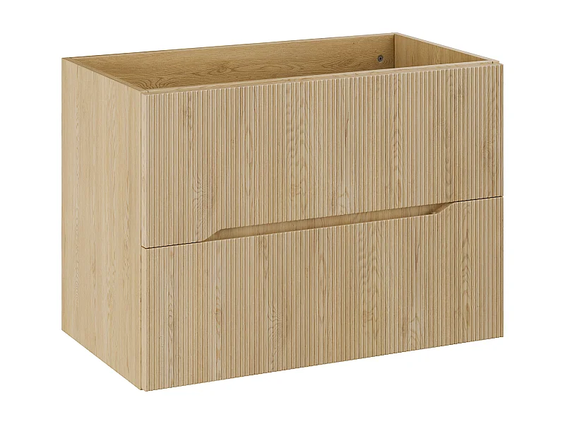 Hängender Waschtischunterschrank – gerillt – Hell-Natur – L80 cm – ORISO