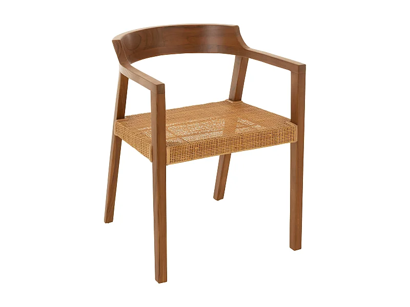 Sillón de roble SUKA: elegancia natural y encanto artesanal-Color Marrón