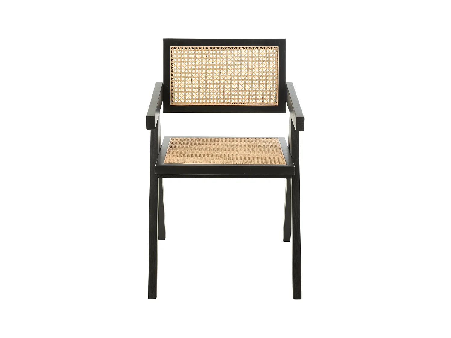 Chaise design en bois et rotin