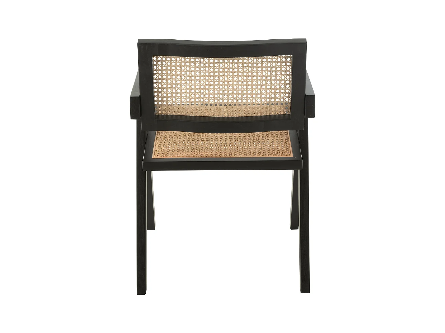 Chaise design en bois et rotin