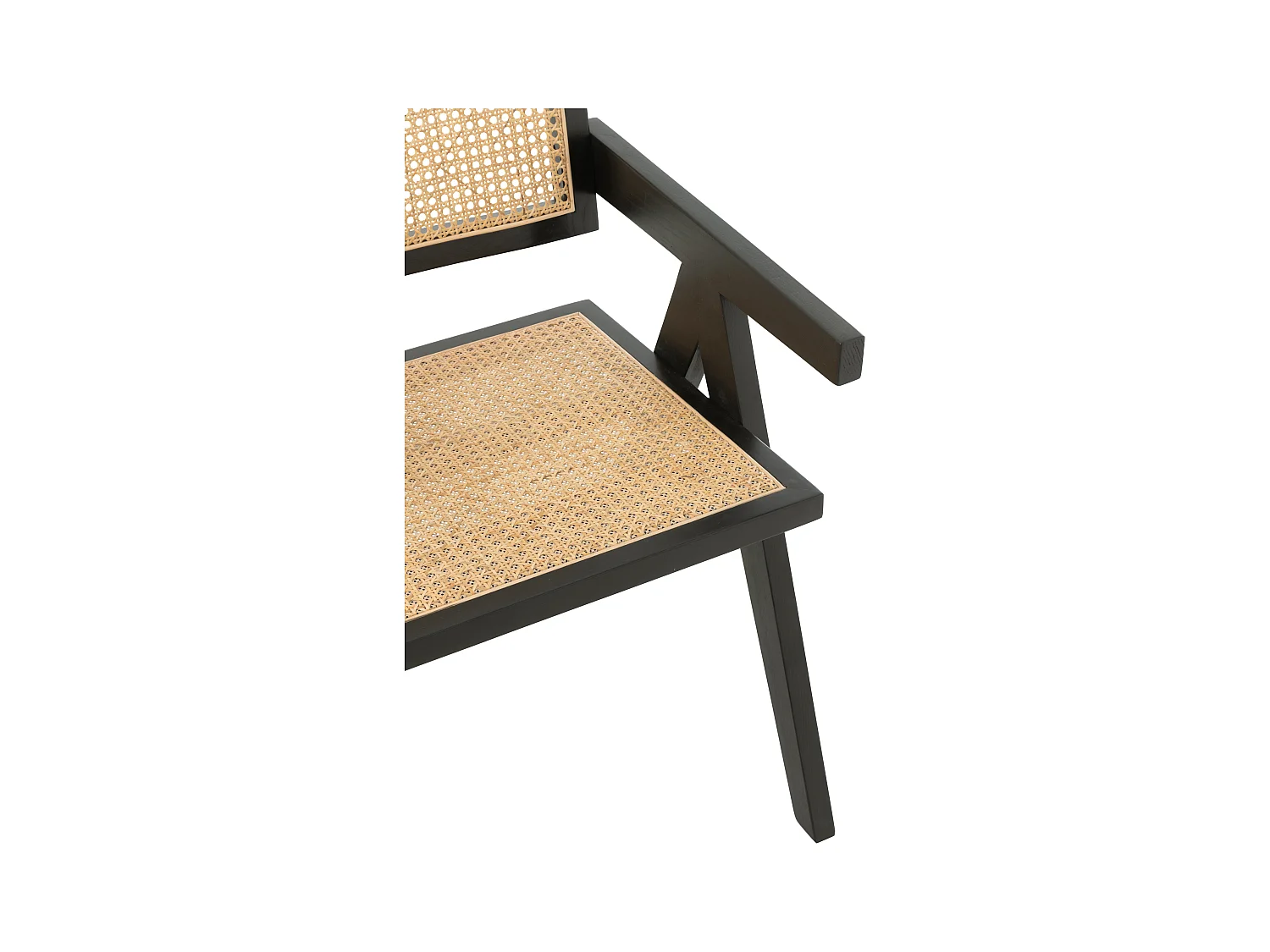 Chaise design en bois et rotin
