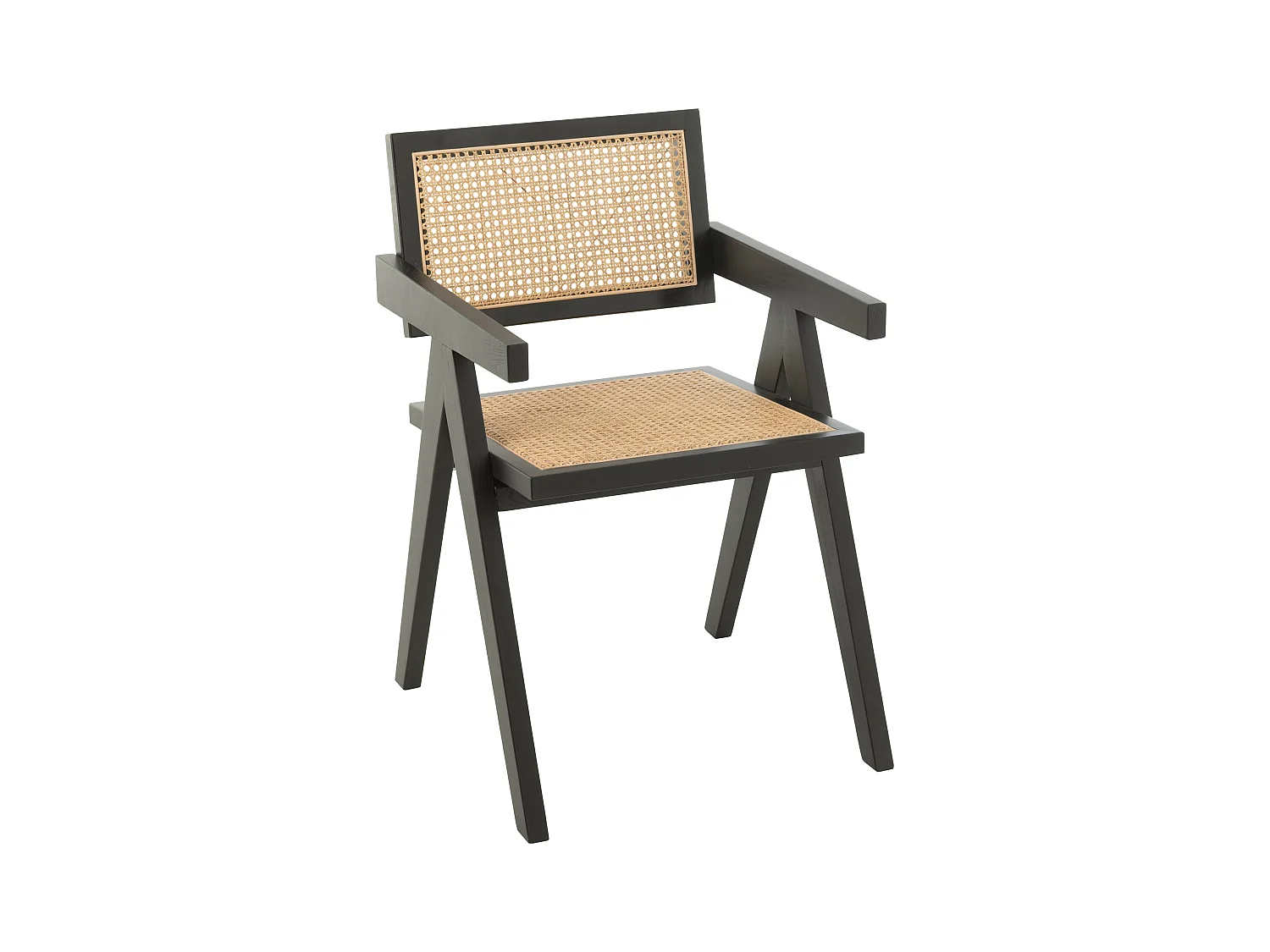 Chaise design en bois et rotin