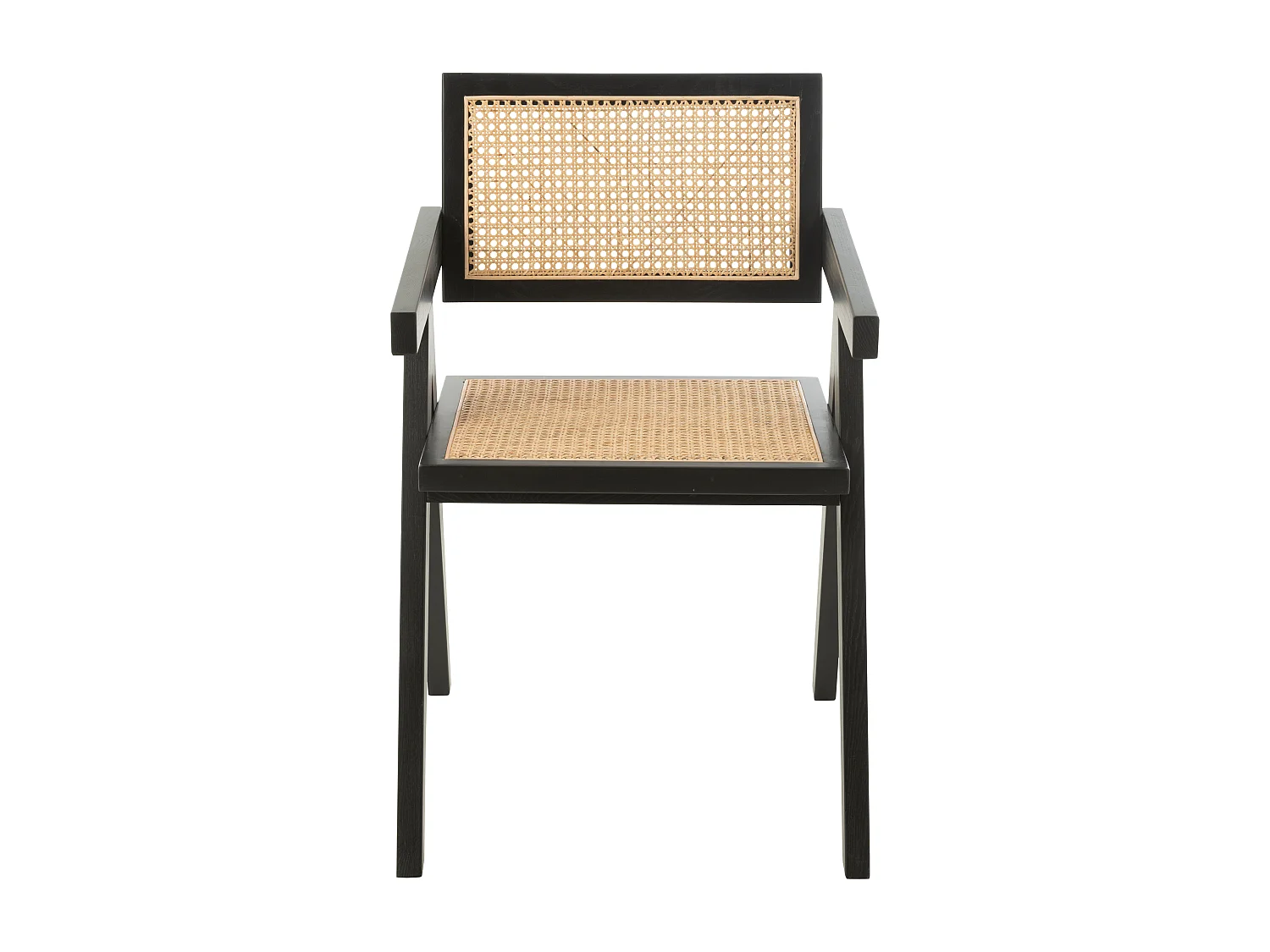 Chaise design en bois et rotin