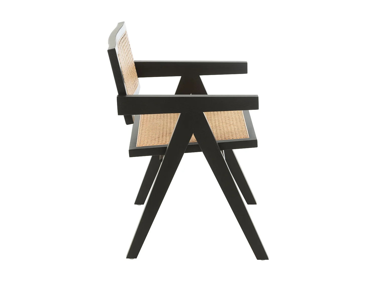 Chaise design en bois et rotin