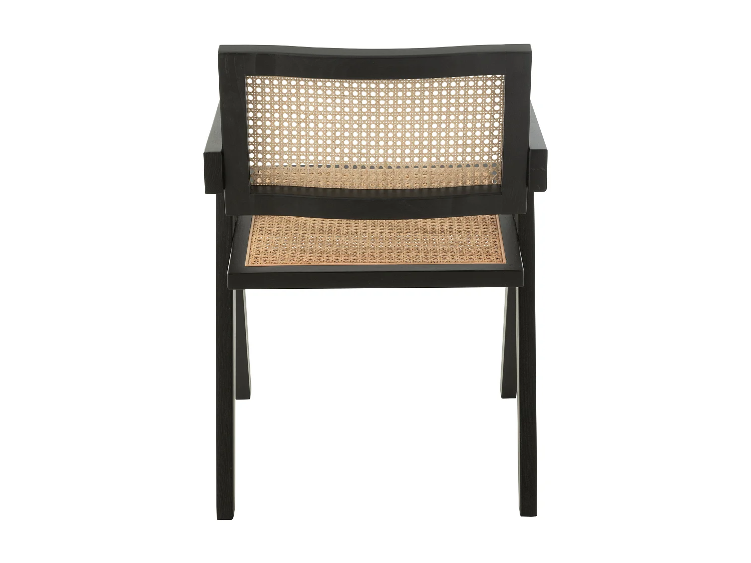 Chaise design en bois et rotin