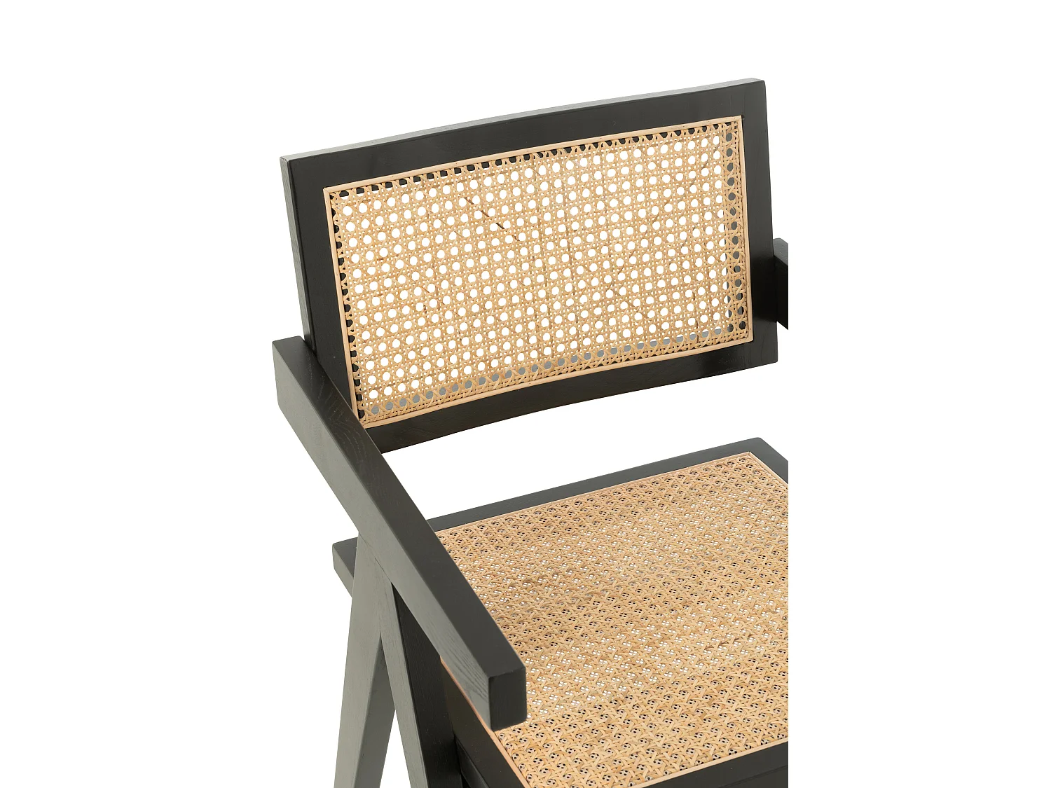 Chaise design en bois et rotin