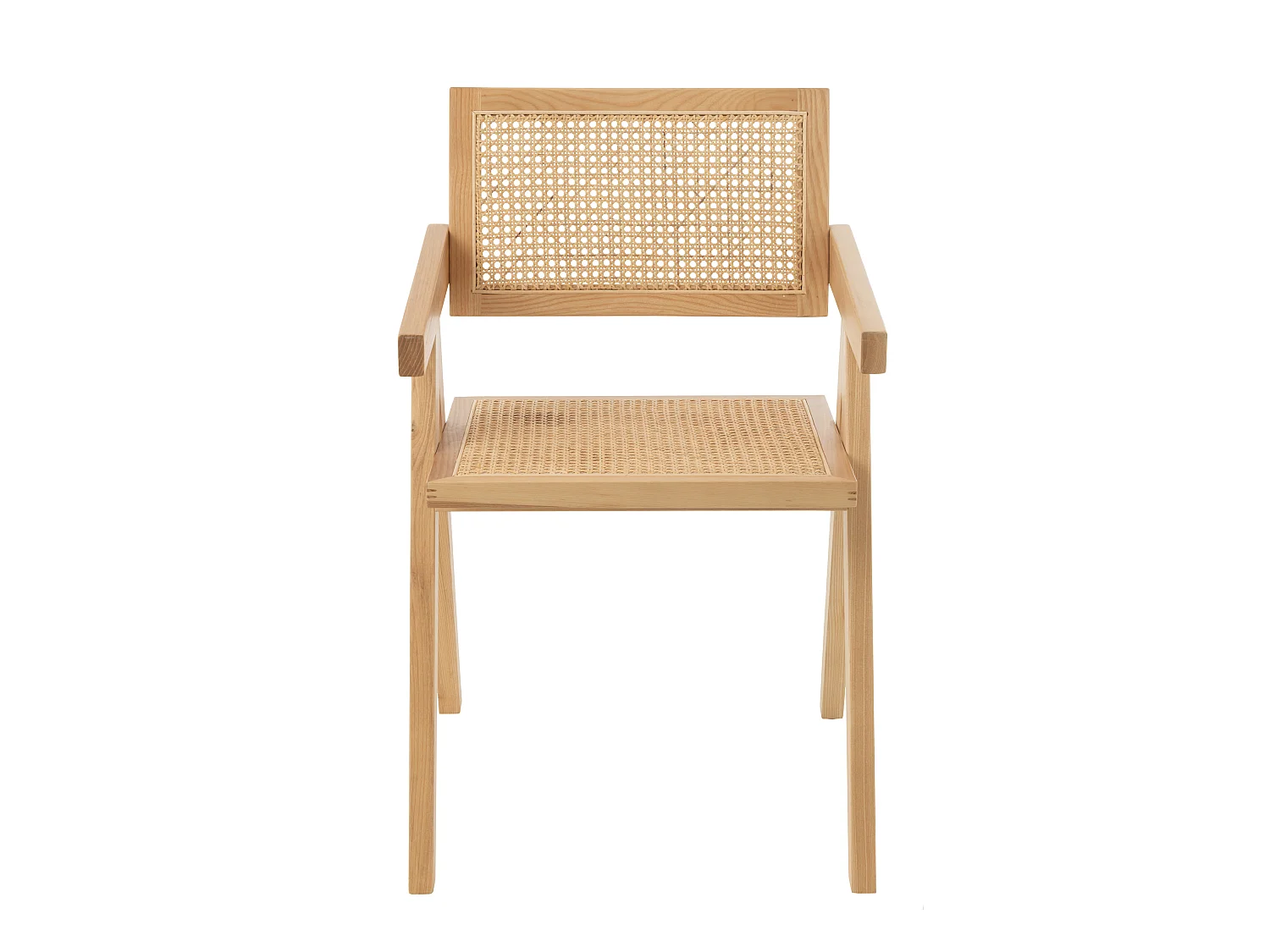 Chaise design en bois et rotin