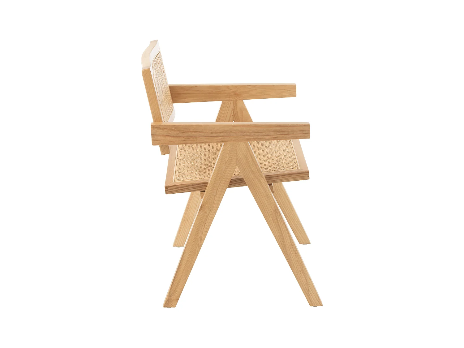 Chaise design en bois et rotin