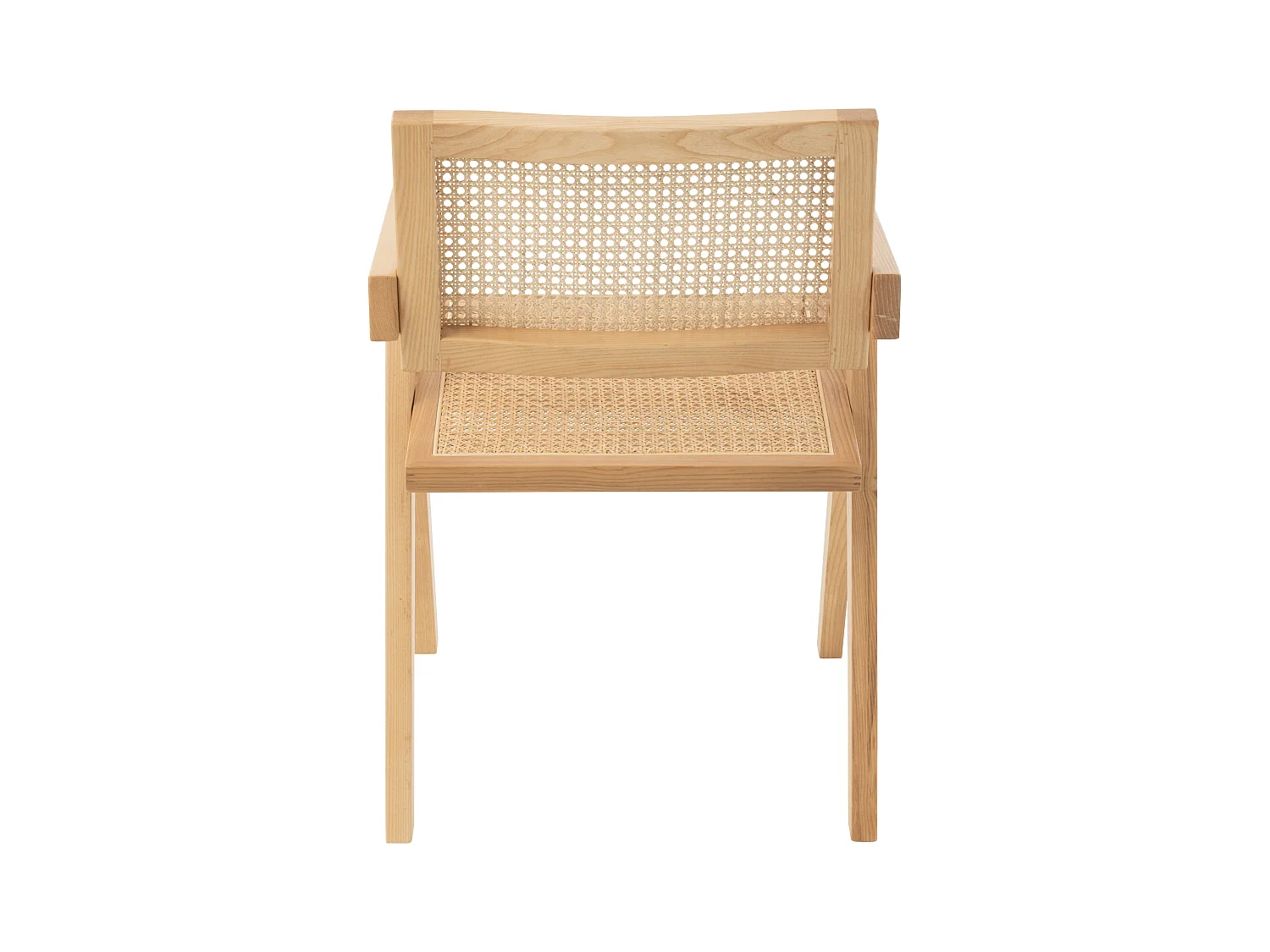 Chaise design en bois et rotin