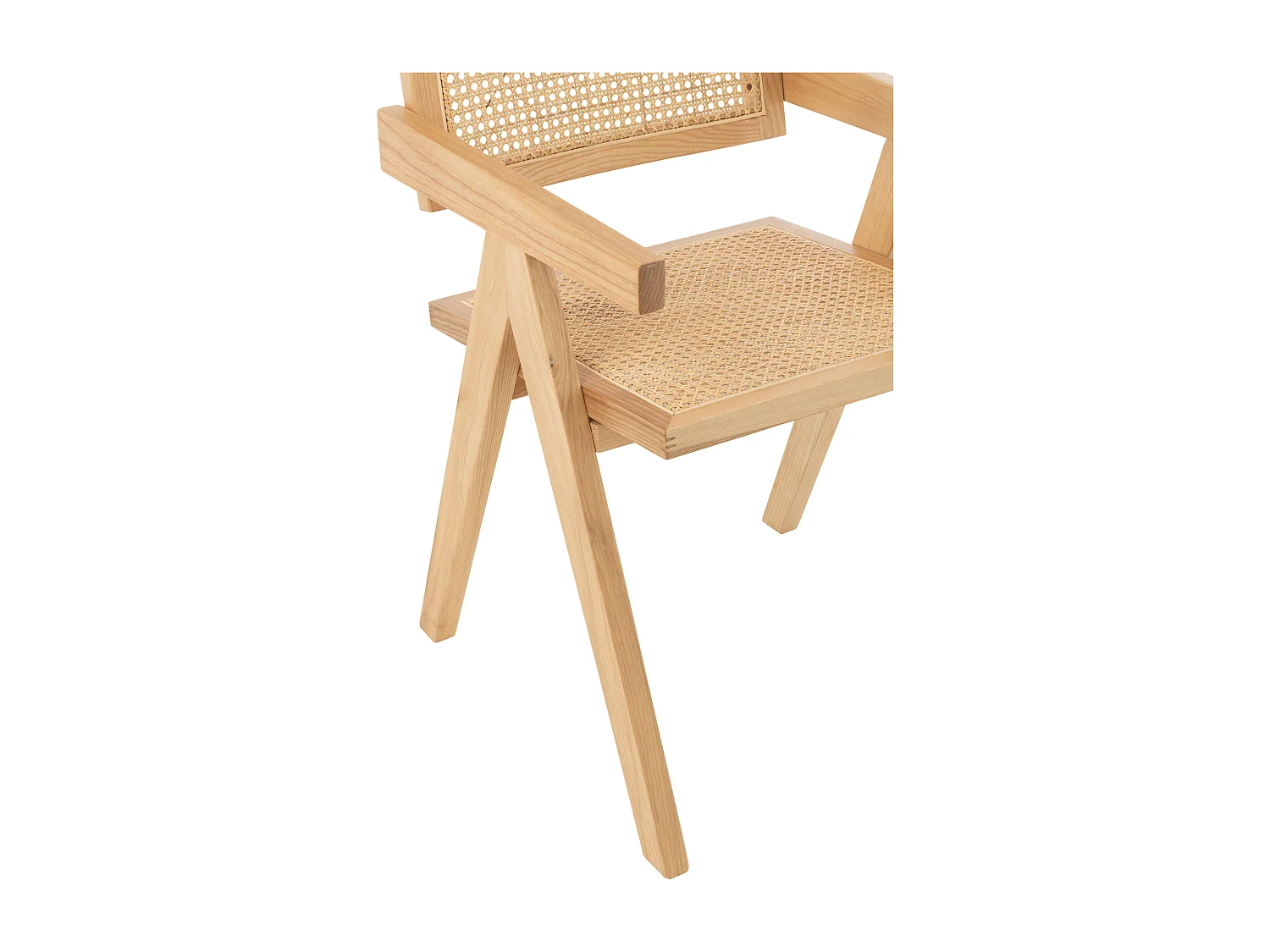 Chaise design en bois et rotin