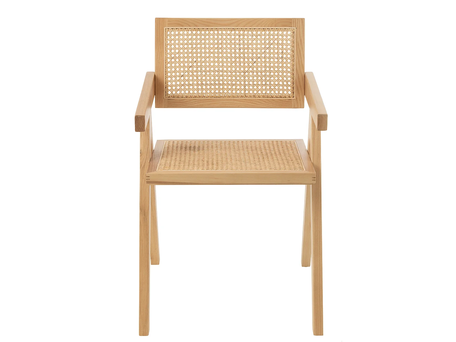 Chaise design en bois et rotin