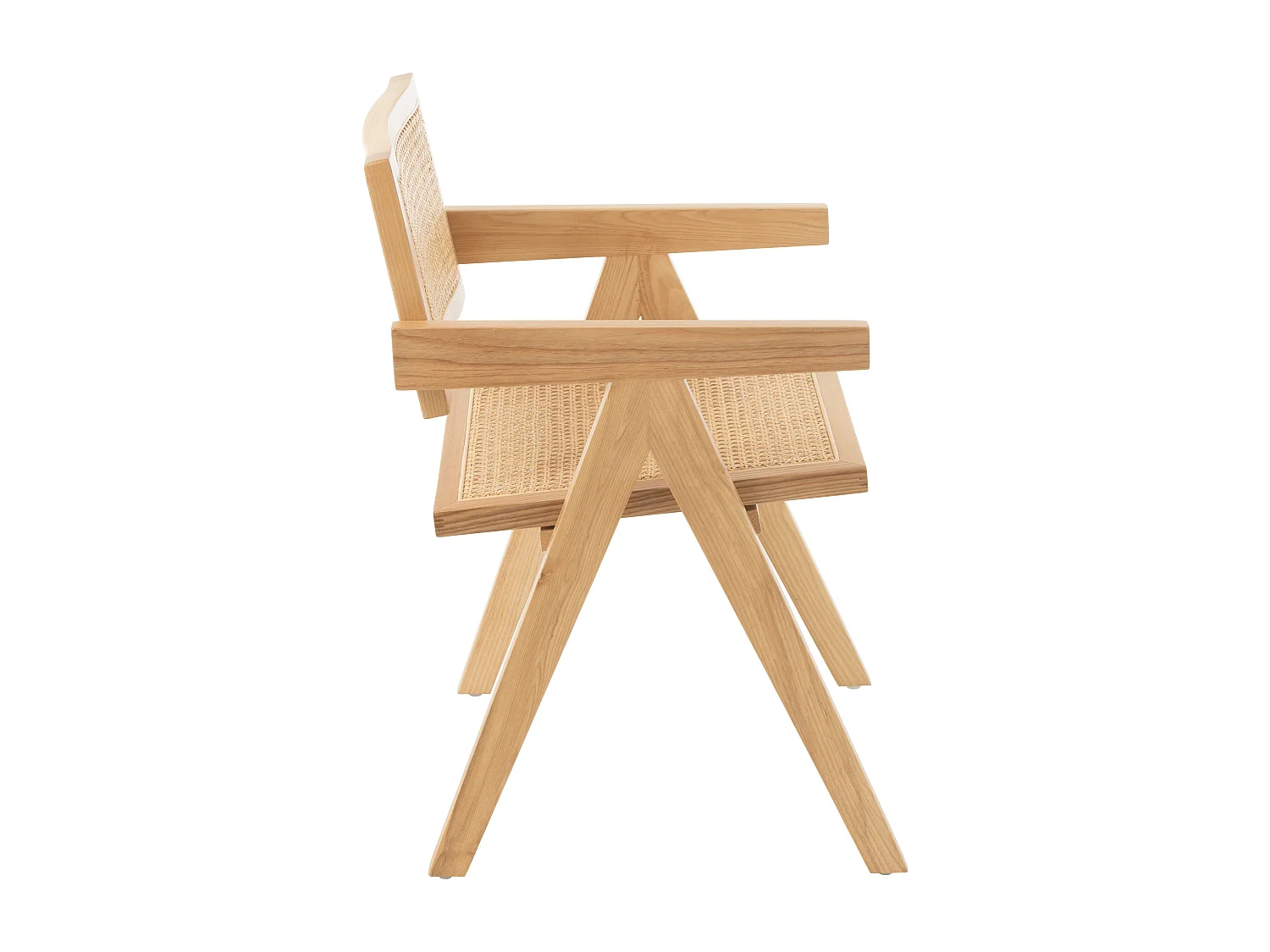 Chaise design en bois et rotin