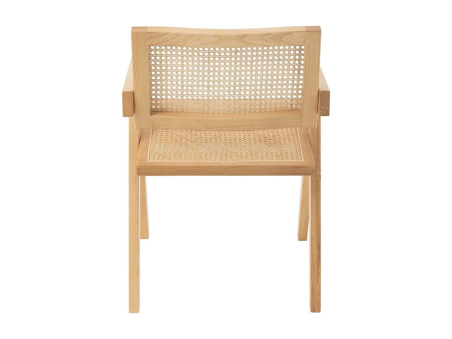 Chaise design en bois et rotin