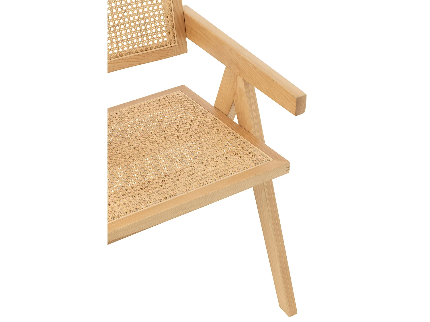 Chaise design en bois et rotin