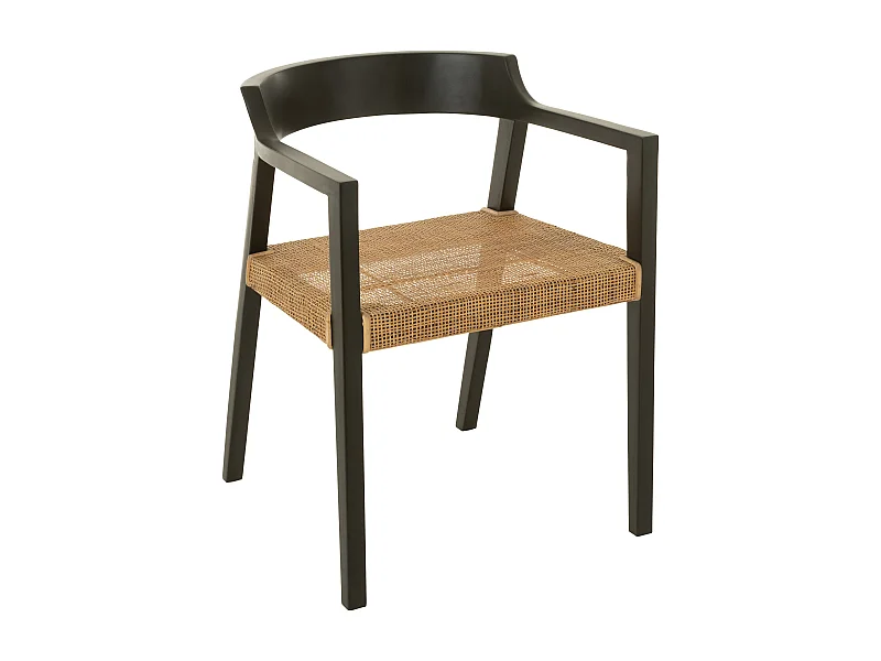 Sillón de roble SUKA: elegancia natural y encanto artesanal-Color Negro