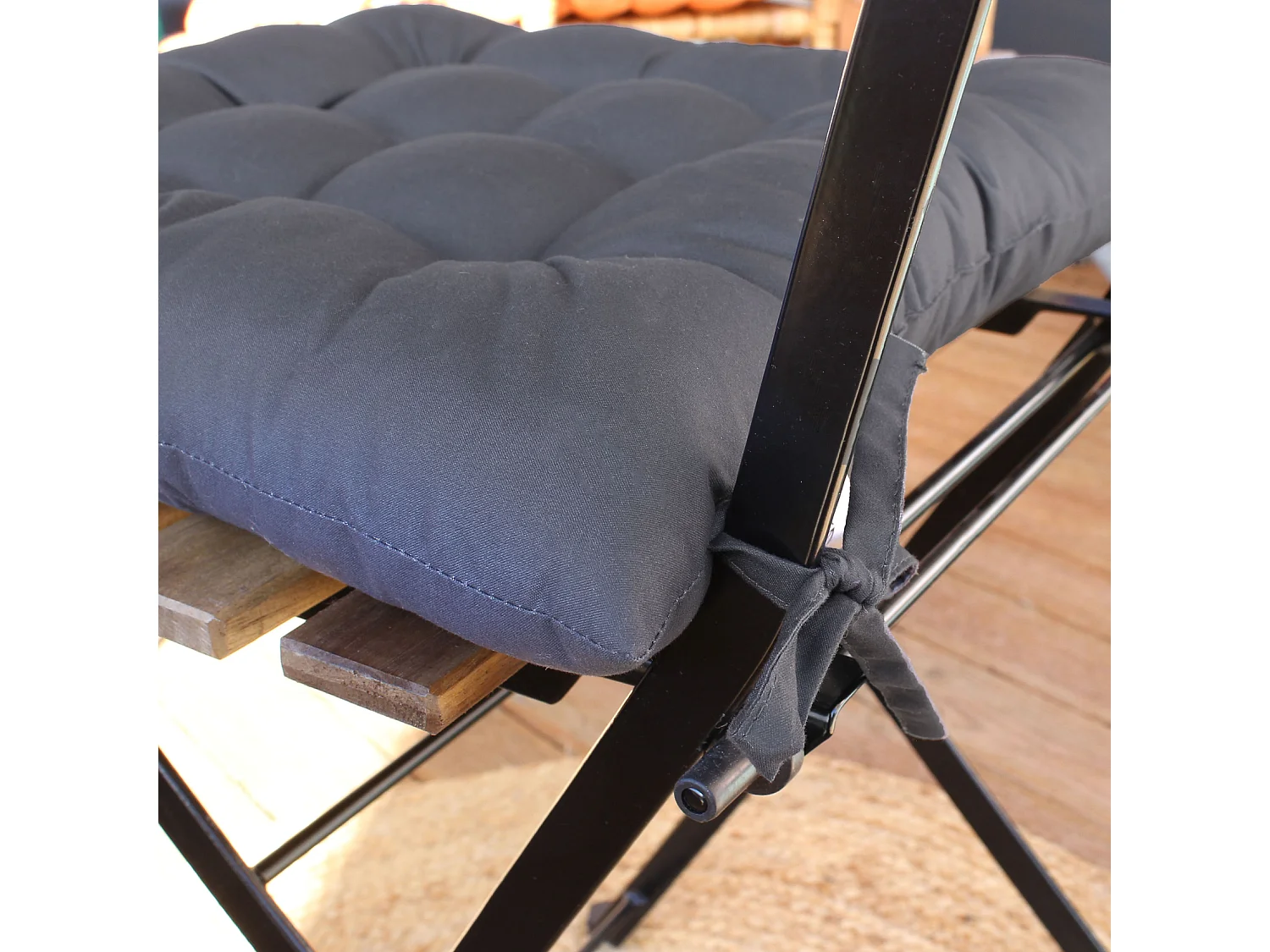 Galette de Chaise d'Extérieur "Bornéo" 38x38cm Gris Foncé