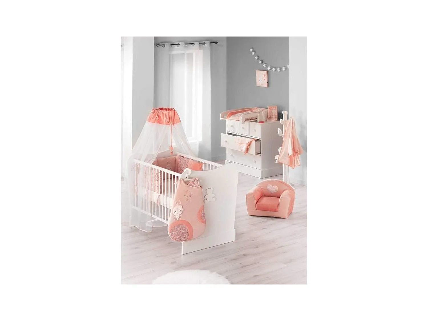 Matelas à langer avec housse Lapinou - Rose - 50 x 75 cm