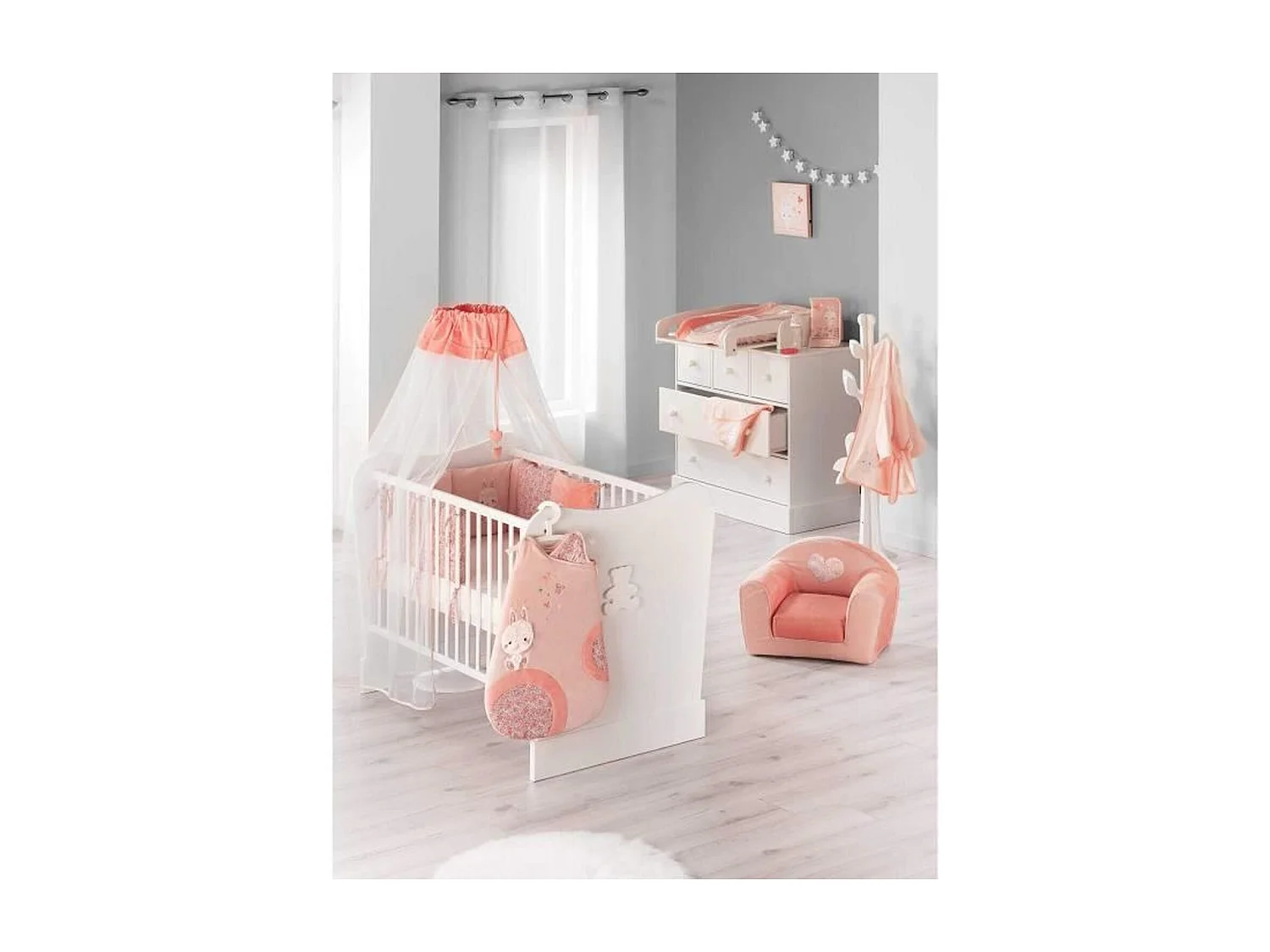 Matelas à langer avec housse Lapinou - Rose - 50 x 75 cm