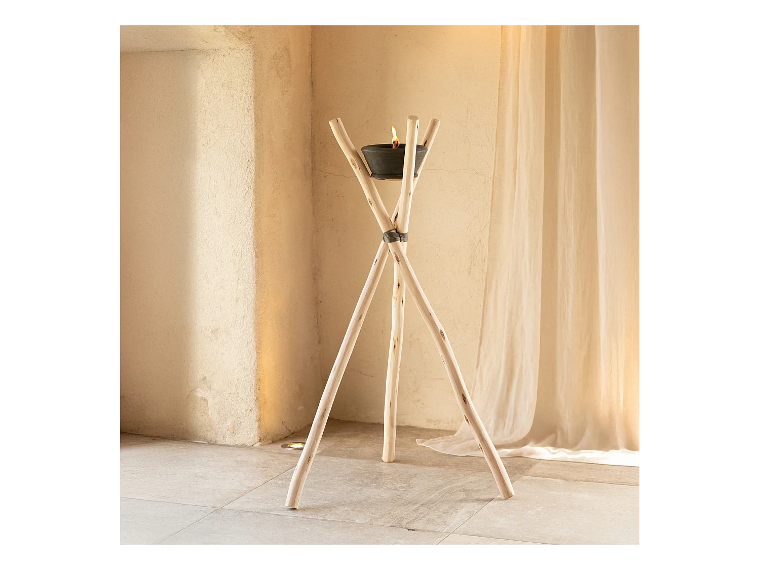 Grand bougeoir torche extérieur avec bougie