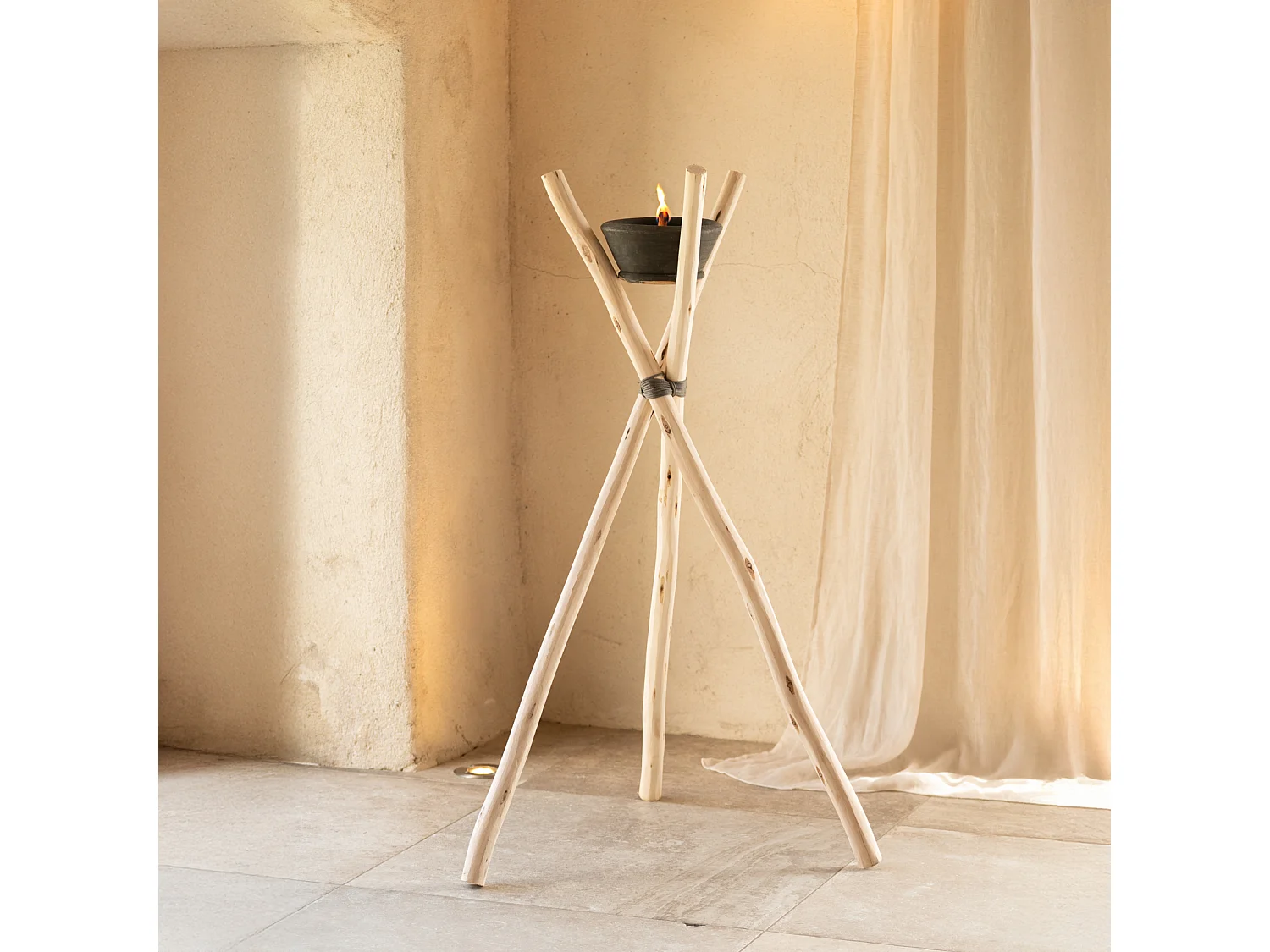 Grand bougeoir torche extérieur avec bougie