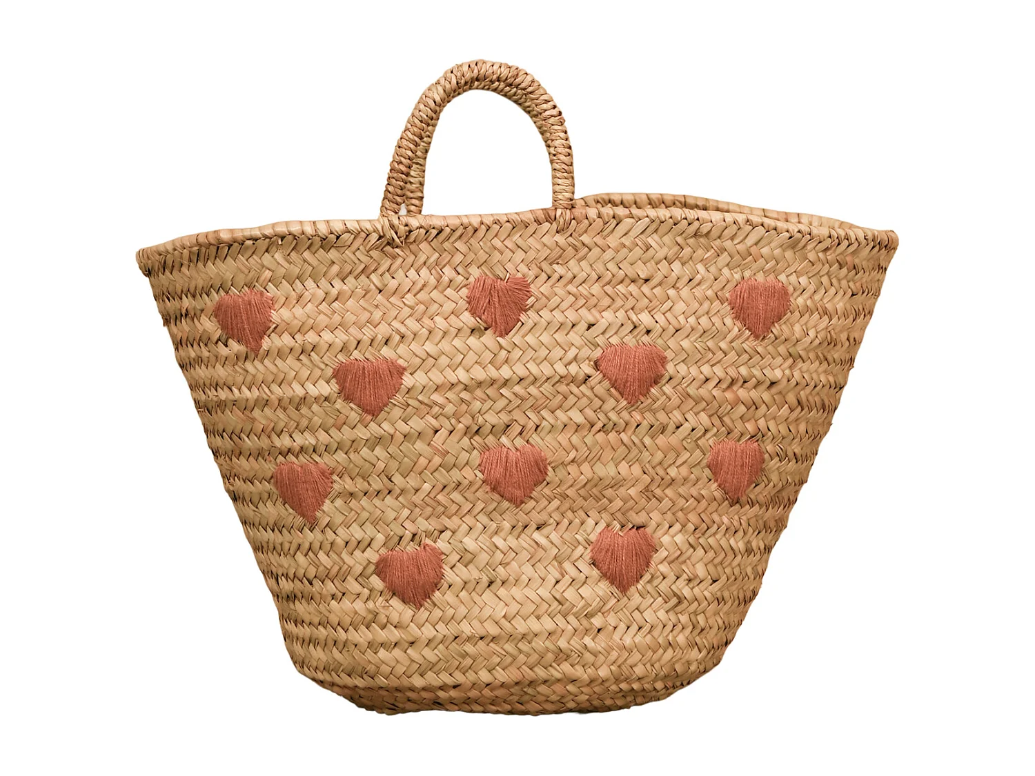 Cesta con corazones bordados