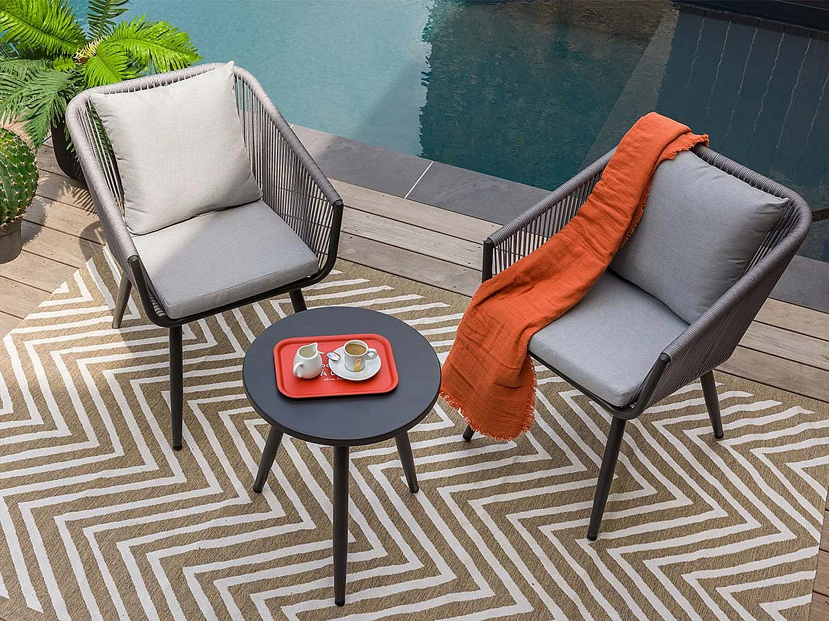 Tumbona relajante de cuerda tejida