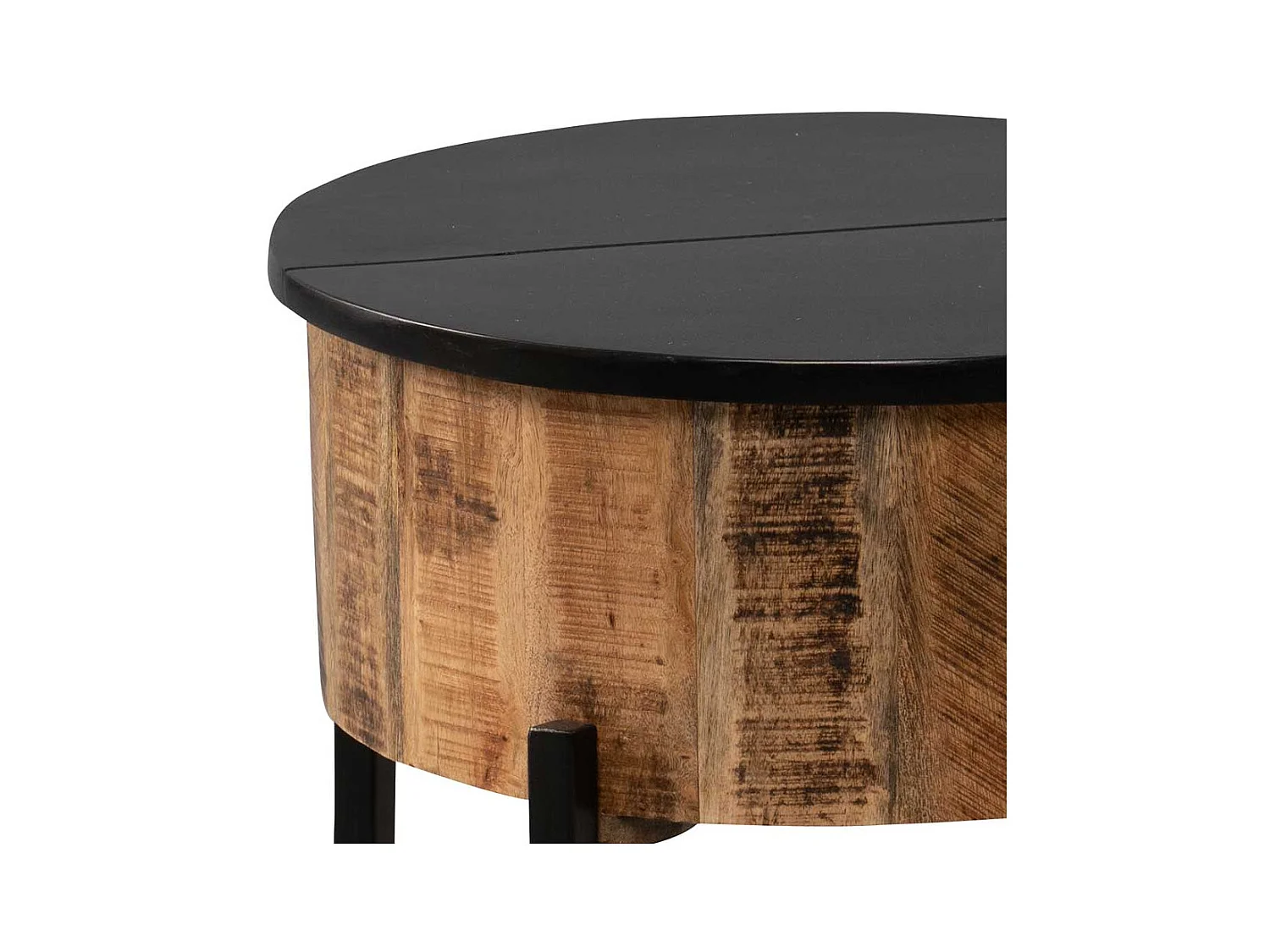 Beistelltisch Massivholztisch mit Staufach im Industry und Loft Stil