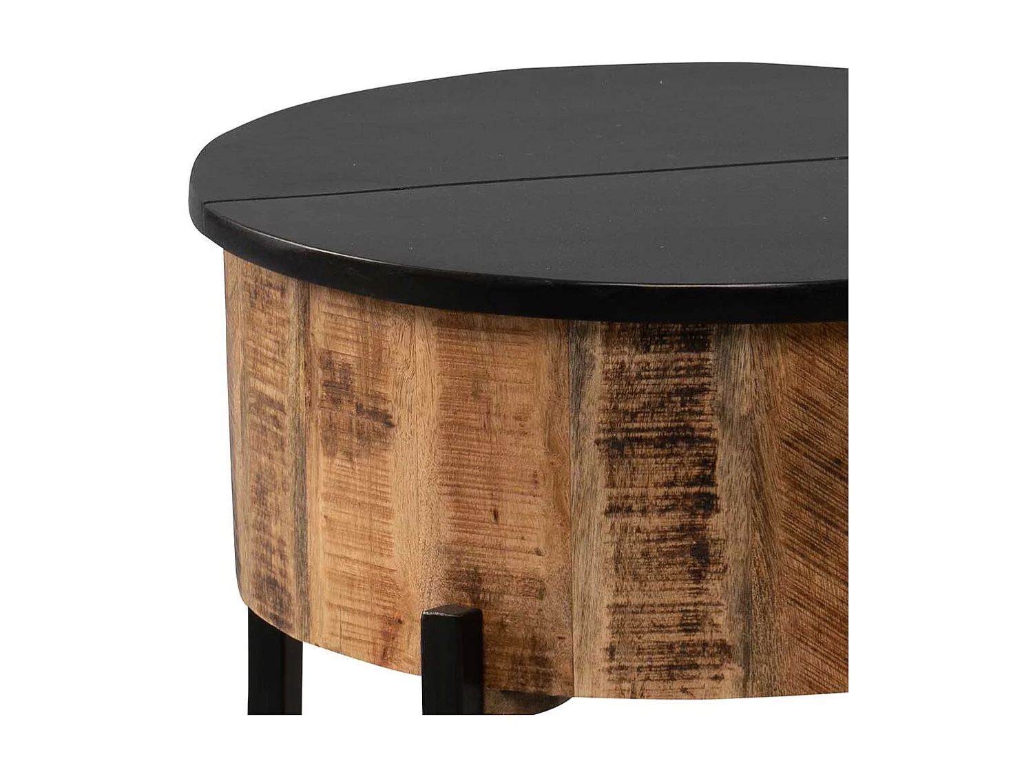 Beistelltisch Massivholztisch mit Staufach im Industry und Loft Stil