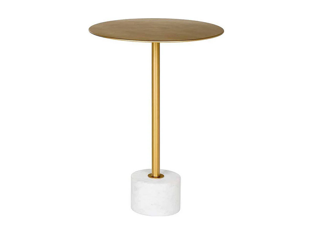 Beistelltisch Anstelltisch in Messingfarben und Weiß