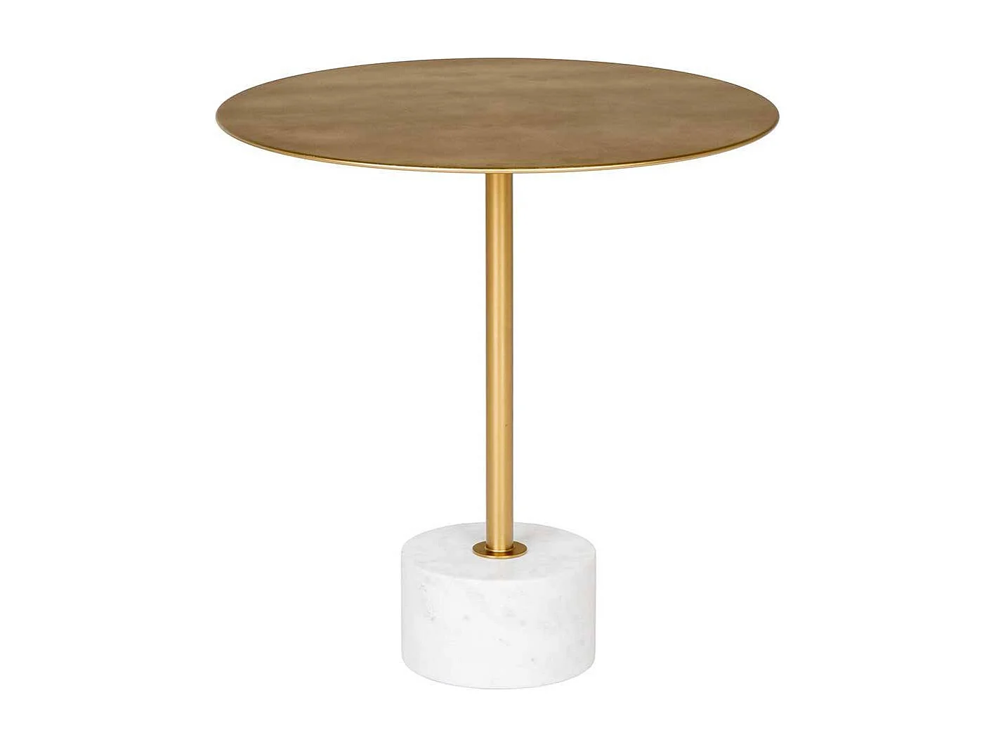 Beistelltisch Anstelltisch in Messingfarben und Weiß