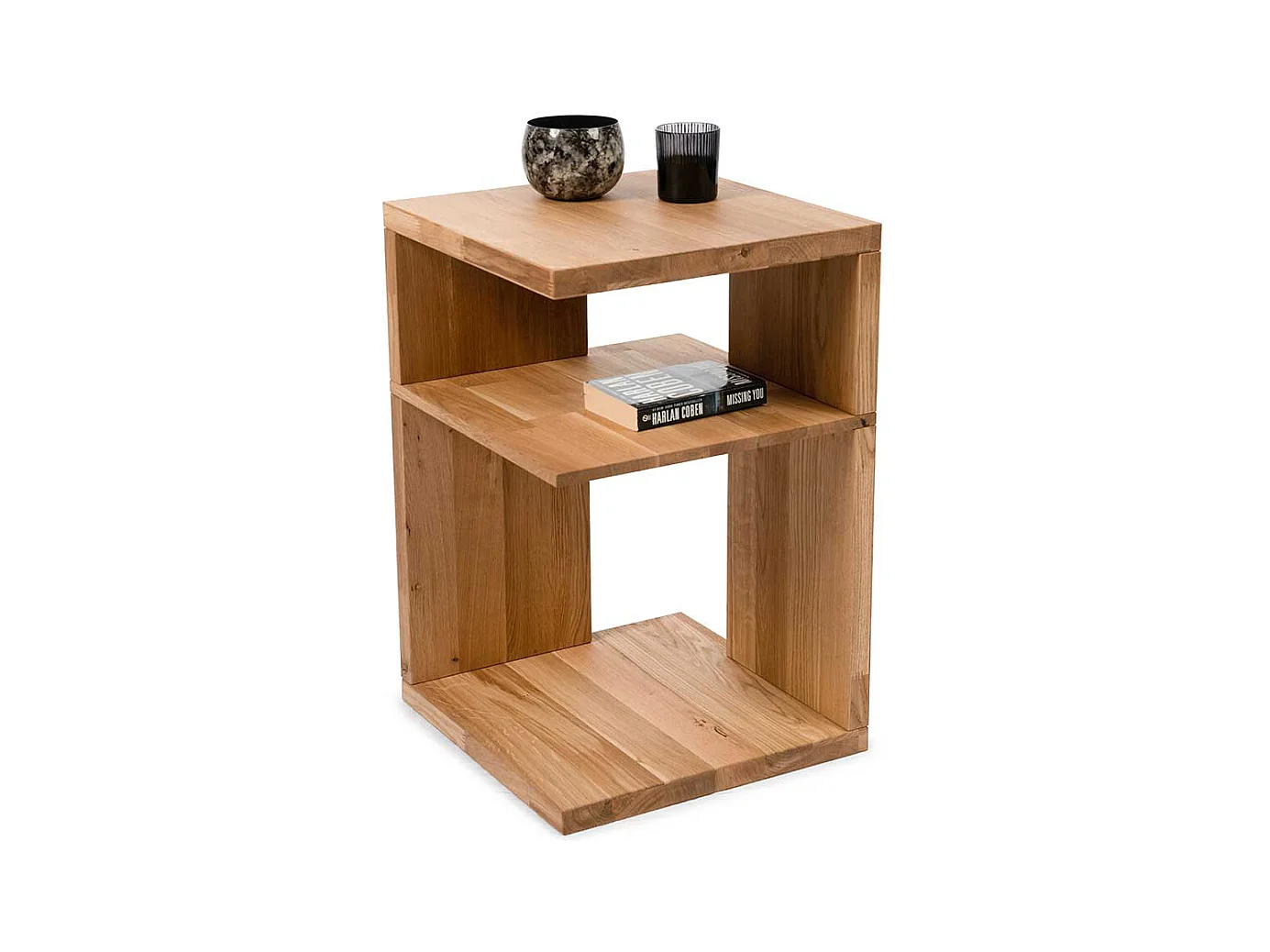 Wildeiche Beistelltisch geölt 60 cm hoch 40 cm breit