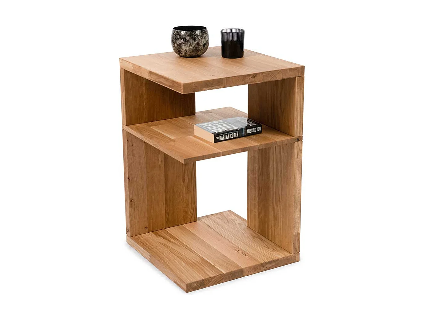 Wildeiche Beistelltisch geölt 60 cm hoch 40 cm breit