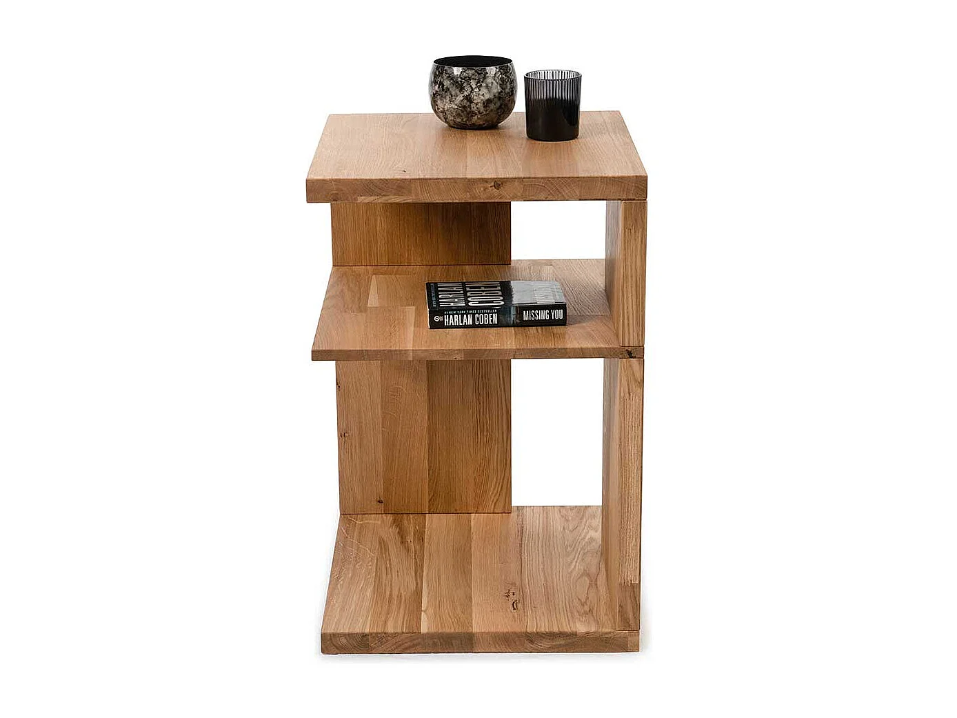 Wildeiche Beistelltisch geölt 60 cm hoch 40 cm breit