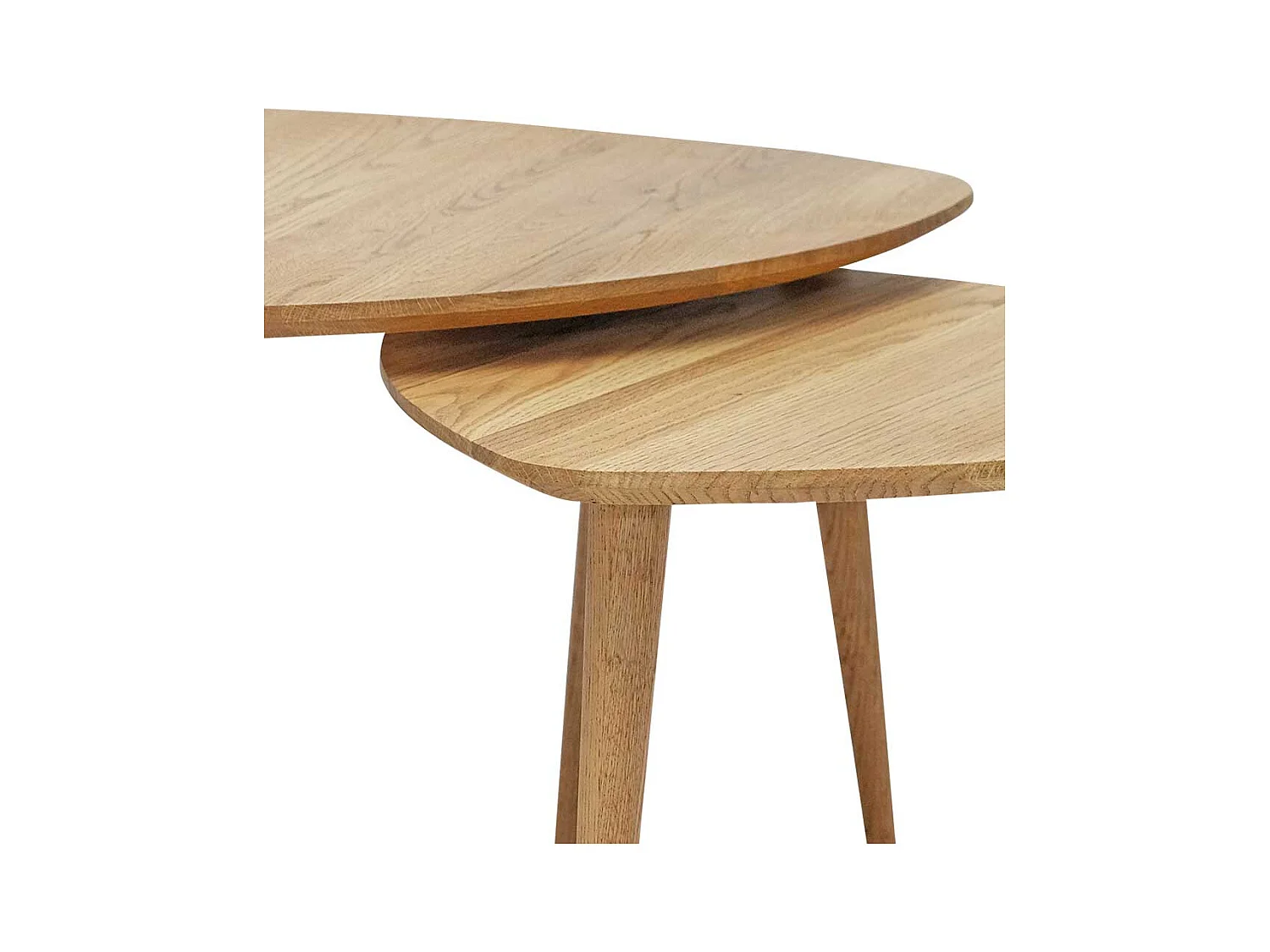 Beistelltische Sofa aus Wildeiche Massivholz Wankelform (zweiteilig)