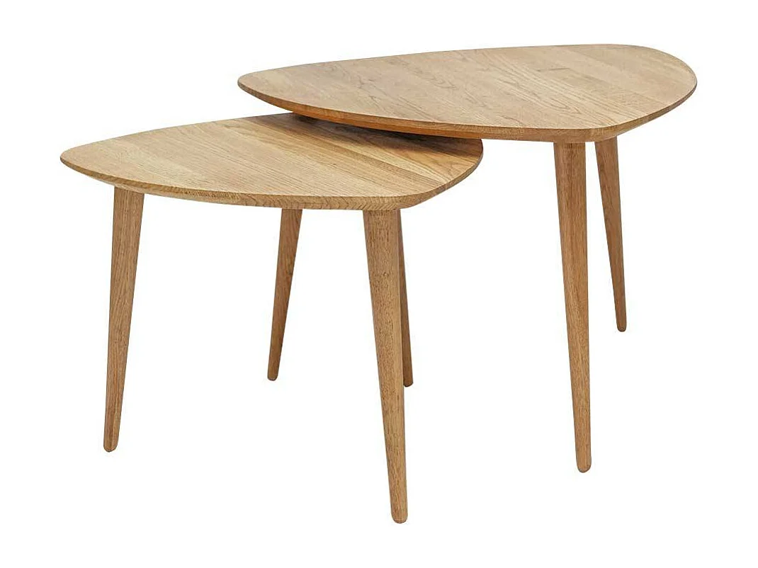 Beistelltische Sofa aus Wildeiche Massivholz Wankelform (zweiteilig)