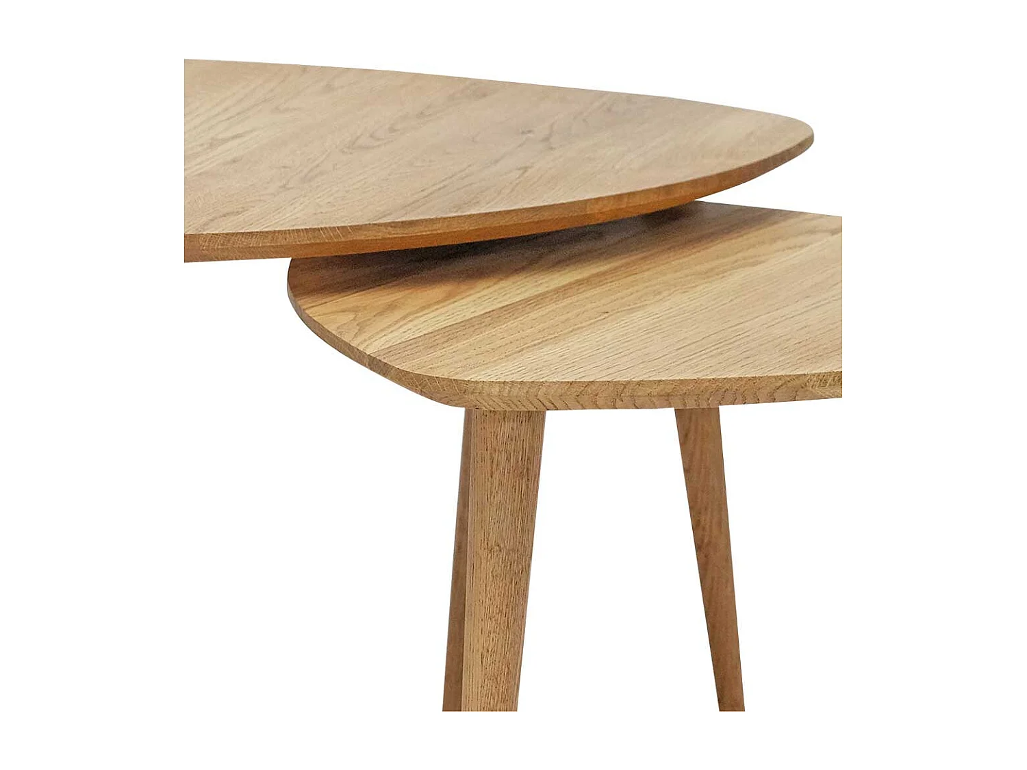 Beistelltische Sofa aus Wildeiche Massivholz Wankelform (zweiteilig)