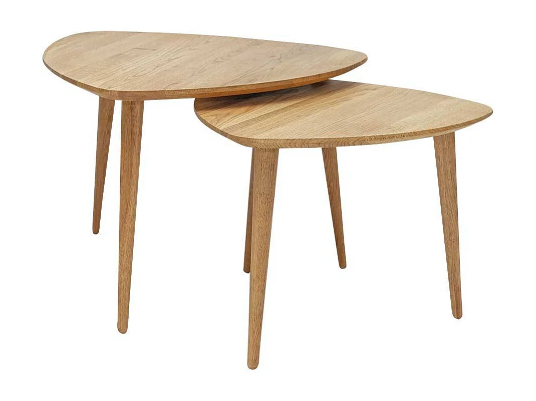 Beistelltische Sofa aus Wildeiche Massivholz Wankelform (zweiteilig)