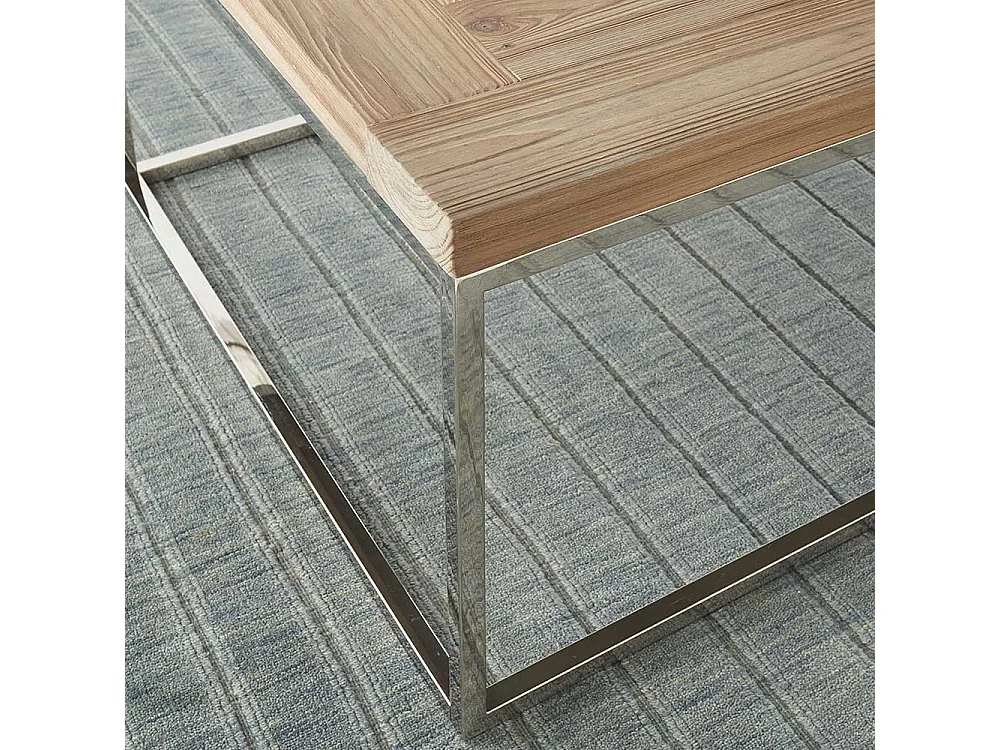 Beistelltisch Sofa aus Tanne Massivholz und Edelstahl modernem Design