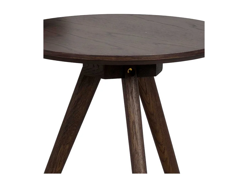 Rundes Beistelltisch Set in Eiche dunkelbraun 45 cm hoch (zweiteilig)