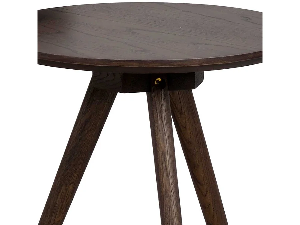 Rundes Beistelltisch Set in Eiche dunkelbraun 45 cm hoch (zweiteilig)