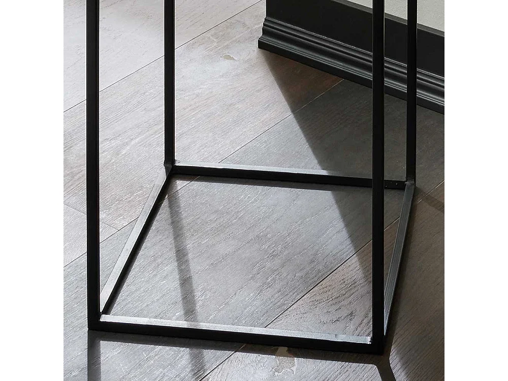 Hohes Beistelltisch Set mit abnehmbarer Platte Bronzegold & Schwarz (zweiteilig)