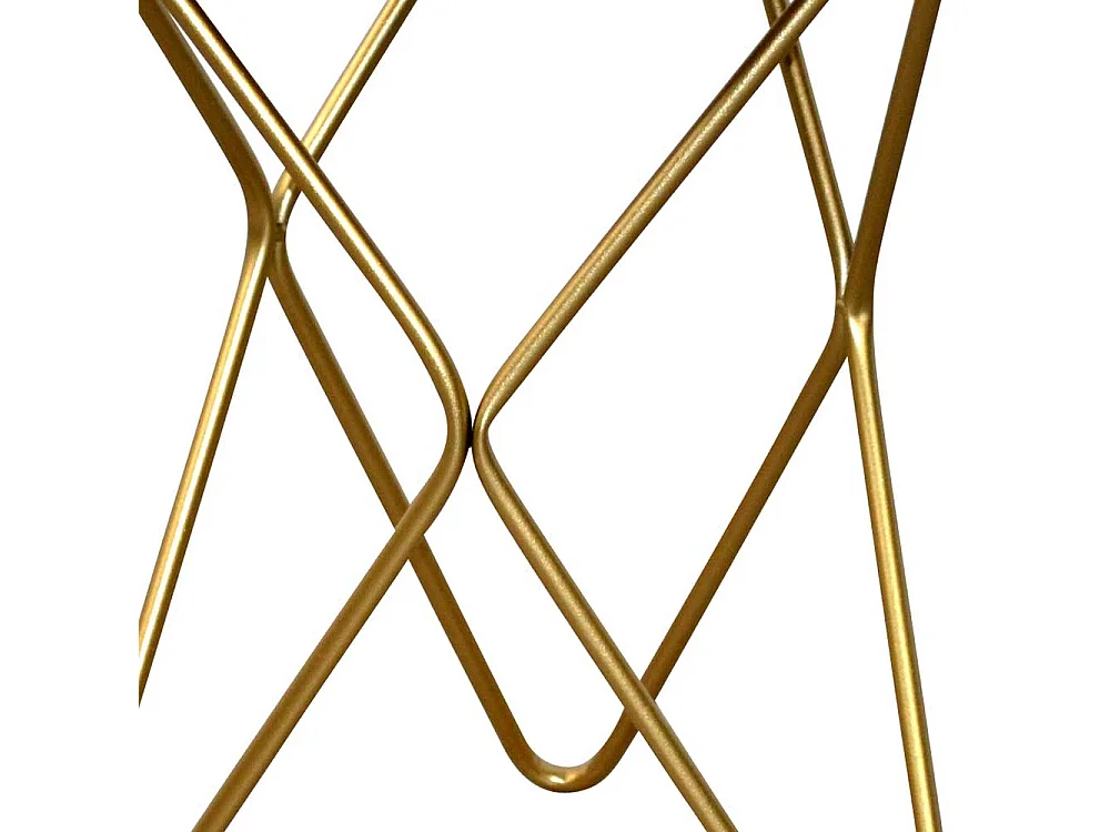 Runder Beistelltisch in Goldfarben Spiegelglas & Metall