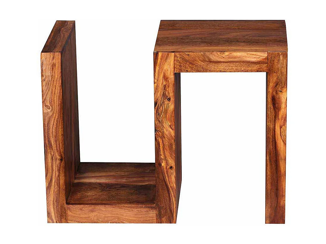 Beistelltisch im Zahlen Design Sheesham Massivholz
