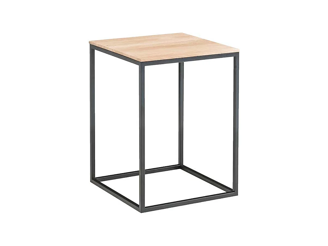 Sofa Beistelltisch aus Eiche Massivholz und Metall 40 cm breit